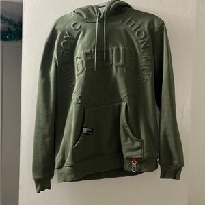 Olive Green Graphic Hoodie